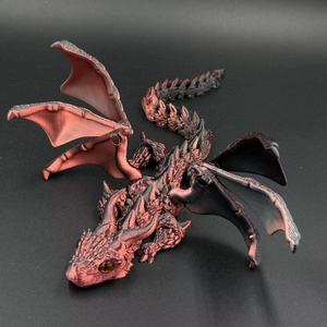 Dragon volant imprimé en 3D, dragon à grandes cornes, jouet fantaisie animal à tenir en main, échelle 1/12, unisexe, fabriqué en Chine - Product Image 4