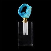 Mini bouteille de parfum carrée en cristal faite à la main de 50ml pierre précieuse d'agate de pierre de quartz souvenir naturel écologique amour Europe