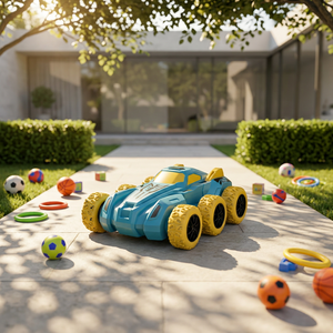Voiture électrique tout-terrain à six roues inertielles en plastique, résistante aux chutes, pour enfants - Product Image 3