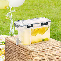 Distributeur de jus glacé au citron de 1 gallon, bouilloire à eau froide, distributeur de boissons en plastique, distributeur de boissons avec robinet