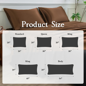 Heenlong Silky Feel Tamaño del cuerpo largo 20*54 pulgadas Estilo sobre B2B Venta de liquidación Fundas De Almohada personalizadas de satén - Product Image 6