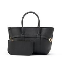 Sacs fourre-tout pour femmes en cuir de vachette pleine fleur, grande capacité, avec fermoir à bascule et petite pochette amovible, sac à main quotidien pour femmes