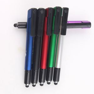 Multifunctional Mobile Phone Holder Stylus Plastic Ballpoint <b>Pen</b> With LED Light Logo Printing Customized - Product Image 5
