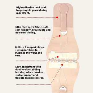 Supporto Lombare Sportivo Ultra Sottile Regolabile a Doppia Trazione, Cintura di Supporto per Schiena e <span class=keywords><strong>Vita</strong></span>, Leggera e Traspirante con Logo - Product Image 4