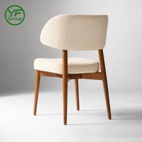 Chaise de salle à manger en bois massif de style nordique sur mesure, chaise d'appoint rembourrée en tissu, durable pour salon, café, banquet