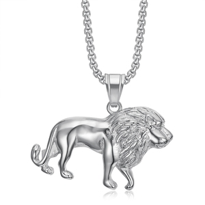 Collar de Joyería Fina de Moda con Colgante de León Animal Estilo Hip Hop, Chapado en Oro PVD sobre Acero Inoxidable 316, para Hombres y Mujeres, Venta al por Mayor - Product Image 3