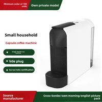 Machine à expresso semi-automatique compacte pour capsules en plastique, usage domestique, à portion individuelle, système de capsules standard UE