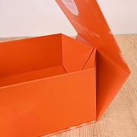 Boîte à bonbons de mariage orange, boîte cadeau rigide portable pour produits de santé aux baies de Goji, fermeture magnétique artistique, vide, en forme de livre