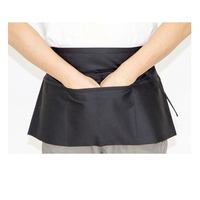Bistro Serveuse Taille Tablier Hommes et Femmes Coton Chef Demi Tablier Noir Serveur Tablier Ceinture