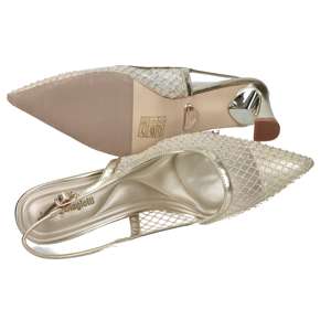 Laura Biagiotti Women's Slingback Pump Gold 8 Cm Heel Size 39 Mesh <b>Upper</b> - Product Image 6