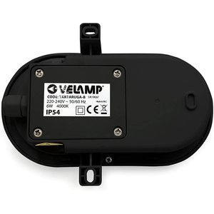 Lámpara de Pared LED Negra Velamp TartaRuga de 5.5W, IP54, 450Lm, 4000K, Iluminación Exterior para Jardín, Plástico ABS, Montaje en Tira Larga - Product Image 5