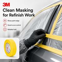 Ruban de masquage jaune automobile 3M 388N 0,16 mm 18 mm 55 m 121 ° Résistant à la chaleur pour la peinture automobile et les lignes de peinture nettes