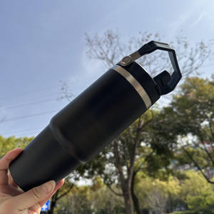 Gobelet isotherme avec poignée, couvercle à visser et paille rabattable, anti-fuite, 30 oz, pour le camping - Product Image 6