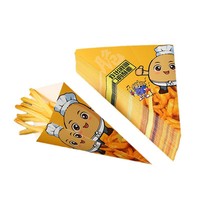 Cône en papier personnalisé jetable pour frites triangulaires et gaufres aux œufs à emporter