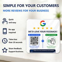 Autocollant d'avis Google en acrylique avec code NFC et QR, panneau adhésif pour les commentaires des clients, pour comptoir, bureau, table, mur des entreprises