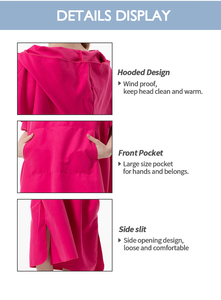 Poncho de surf en microfibre fourni par l'usine, serviette de plage <span class=keywords><strong>à</strong></span> séchage rapide avec capuche, serviette de piscine recyclée, peignoir de change doux - Product Image 4