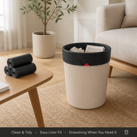 Sacs poubelles jetables à fond carré épaissi avec cordon de serrage pour déchets de cuisine, collecte automatique, sacs en plastique portables