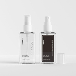 100ml rõ ràng PETG vuông chai-3.38oz sương phun chai nhựa cho nước hoa tùy chỉnh cosmeticpackaging - Product Image 1