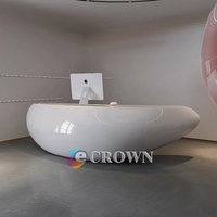 Customized Reception Unique Reception Curved Design Mini Modern showcase Information Desk OEM