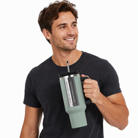 Harga Pabrik Tumbler Stainless Steel Sublimasi 30oz 2-in-1 Tutup Dinding Ganda Vakum Terisolasi Mug Perjalanan dengan Sedotan