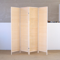 Vente en gros Paravent de chambre en bambou extra large à 4 panneaux, Paravent de confidentialité, Séparateur mural à 4 panneaux