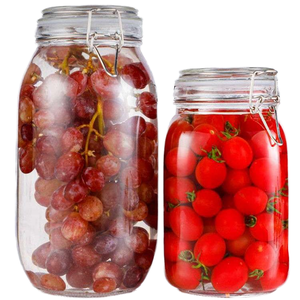 Pot hermétique OEM avec logo personnalisé, grande capacité 1L 1.8L 2..1L 3.2L 5L, récipient de stockage alimentaire rond avec fermeture métallique - Product Image 1