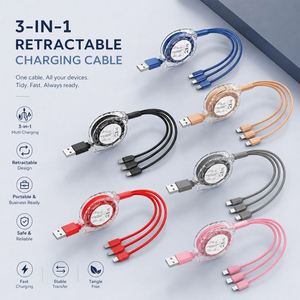 Wholesale Promotional Gift Custom Logo Universal Retractable <b>3</b> in 1 Multi Multiple 3in1 <b>USB</b> Charging Charger <b>Cable</b> - Product Image 2