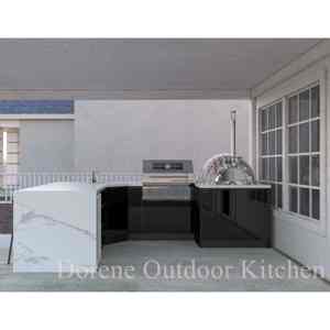 مجموعة مطبخ خارجي معياري مقاوم للعوامل الجوية من دوريين لعام 2025 مع فرن بيتزا من الفولاذ المقاوم للصدأ وموقد غاز LPG دوار أوتوماتيكي - Product Image 2