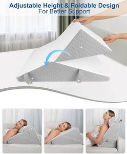 Adjustable Wedge <b>Pillow</b> Triangle Acid Reflux Knee Legs Relax Back Pain Relief Soft <b>Memory</b> Foam Bed Wedge <b>Pillow</b> for Sleeping - Product Image 4