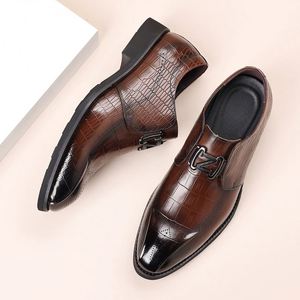 Chaussures habillées de luxe pour hommes en cuir métallisé avec doublure en cuir lisse, antidérapantes et respirantes, idéales pour les affaires et les mariages - Product Image 2