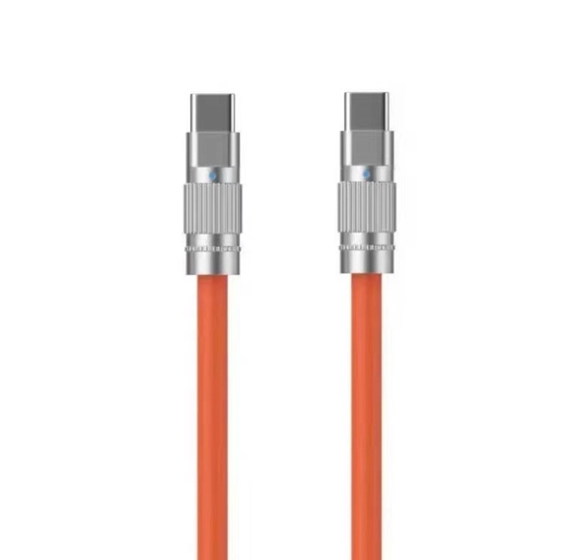 Wholesale 1m 2m Soft Silicone Type Usb c Male to Usb c Male Cable with LED Indicator Zinc Alloy Connector 60W 480Mbps
