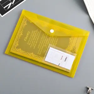 Haohuahang PP A4 sac à boutons pression, enveloppe en plastique pour documents, sac à boutons pour dossiers, produits de remplissage avec pochette de cartes