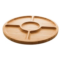 10 pouces bambou assiette ronde Section plateau Dessert plateaux compartiment plat de service assiettes apéritif