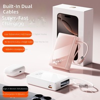 Nouvelle batterie externe 2026 à revêtement UV, haute capacité 22,5 W, charge rapide, 20000 mAh, câbles intégrés USB-C, écran miroir, affichage LED de la puissance