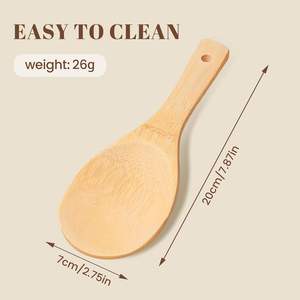 Mengfanjingxiang Pelle à riz en bambou écologique de 20 cm, en bois naturel antiadhésif, modèle bois pour servir et cuisiner - Product Image 5