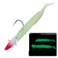 DN 12cm 23g Leurre de pêche à l'anguille de sable Leurre de pêche en silicone avec tête de plomb Leurre souple en plastique à queue en T avec tête de gabarit