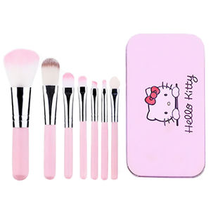 7 pièces dans la boîte hello kitty petits pinceaux de <span class=keywords><strong>maquillage</strong></span> avec étui taille de voyage portable poudre noire fond de <span class=keywords><strong>teint</strong></span> pinceaux pour les yeux ensemble pour le <span class=keywords><strong>maquillage</strong></span> - Product Image 6