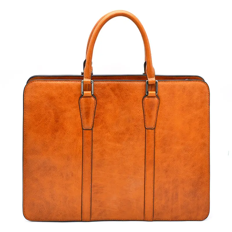 Customized hand made luxury lawyers business bag big capacity leather women briefcases for office