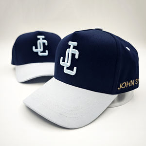 Casquette de baseball unisexe personnalisée en coton Oxford de haute qualité, 5 panneaux, avec logo brodé 3D, bicolore, style camionneur, mode sport à pois - Product Image 1