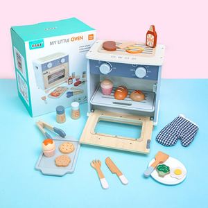 Cuisine de jeu éducative pour l'apprentissage précoce, four à micro-ondes, ensemble de pâtisserie, jouet en bois, cadeau pour enfants - Product Image 2