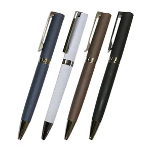 JH Rubber Coating Business Pen Office Supply Soft Rubber Finished Cover Twist Metal Pen