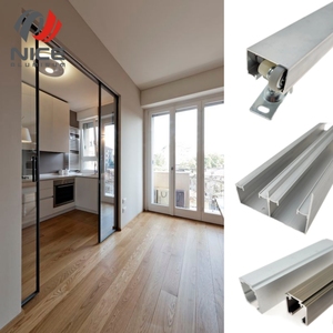 Accesorios <span class=keywords><strong>para</strong></span> Rieles <span class=keywords><strong>de</strong></span> Puertas Correderas, Rodillo <span class=keywords><strong>para</strong></span> <span class=keywords><strong>Puerta</strong></span> <span class=keywords><strong>de</strong></span> Armario, Aleación <span class=keywords><strong>de</strong></span> Aluminio 6063, Color Personalizado, Diseño Moderno, Riel Guía Colgante Duradero - Product Image 5