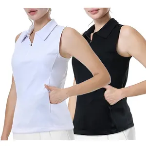 Custom Elastic Sleeveless V-neck Slim Fit Female Tennis Wear Tennis Shirts For Girls Sportswear Golf Women's Sports Shirt