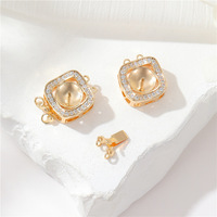 Accessoires de bijoux à bricoler soi-même faits à la main fermoir de bijoux en or 14K fermoir de collier de perles de zircon micro-pavé boucle de connexion de bracelet