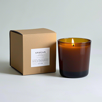 Emballage de boîte de bocal en verre vide personnalisé avec couvercle bougies parfumées en cire de soja pots de bougie personnalisés de marque privée de luxe