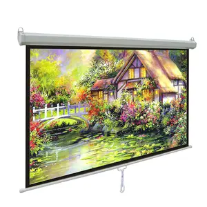 Wall Manual Projector Screen ProPortable 16:9/4:3/1:1 projection screen 60-120 inch Matt White HD For Home School office