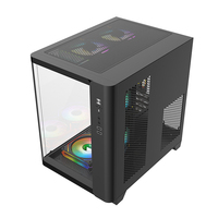 AntarcChill MATX PC Case Curved Glass Pc Cabinet Gaming Computer Cases and Towers Cpu Case Spcc Metal Comput Desktop Cabinet