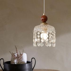 Luminaire suspendu en verre cristal vintage, style rétro français, réglable en hauteur, pour chambre à coucher, chevet, couloir, entrée - Product Image 2