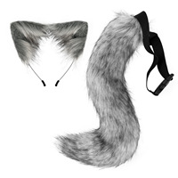 Ensemble de queue de renard pour fête de carnaval Umoo, accessoires de costume de cosplay, fausse fourrure de renard faite à la main, unisexe pour enfants, en stock