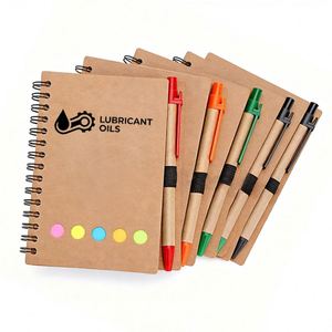 Bloc-notes Kraft personnalisé avec logo pour huiles lubrifiantes, avec stylo et notes adhésives – Carnet et stylo personnalisés - Product Image 1